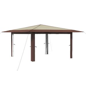 vidaXL Pavillon ohne Seitenwand 4 x 4 m Creme und Braun