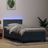 vidaXL Boxspringbett mit Matratze & LED Dunkelgrau 80x210 cm Samt