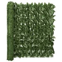 vidaXL Balkon-Sichtschutz mit Dunkelgrünen Blättern 300x100 cm