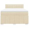 vidaXL Boxspringbett mit Matratze Creme 140x190 cm Stoff