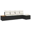 vidaXL Gartensofa-set mit Kissen 5 pcs Schwarz Poly Rattan