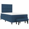 vidaXL Boxspringbett mit Matratze mit Kopfteil Blau 120 x 200 cm Stoff