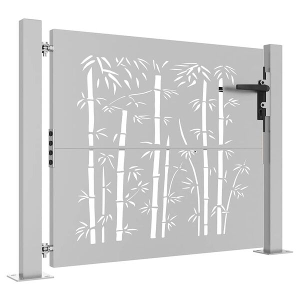 vidaXL Gartentor 100x75 cm Cortenstahl Bambus-Design
