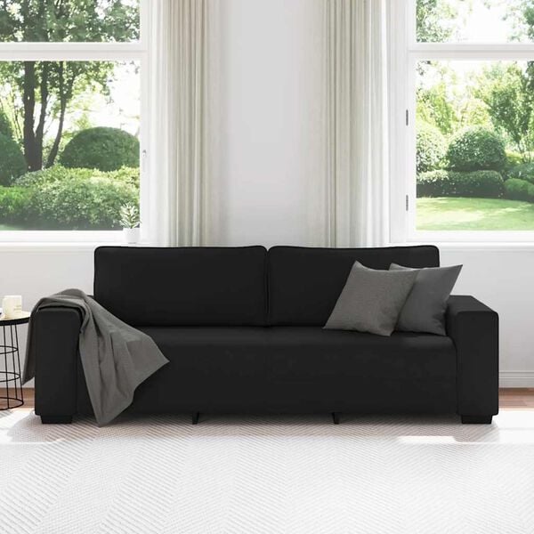 vidaXL 3-Sitzer-Sofa Schwarz 180 cm Stoff