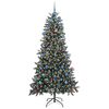 vidaXL K&uuml;nstlicher Weihnachtsbaum Gr&uuml;n 210 cm PVC, Plastik und Stahl