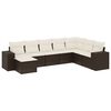 vidaXL 8-tlg. Garten-Sofagarnitur mit Kissen Braun Poly Rattan