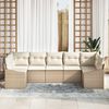 vidaXL Sofa Set mit Kissen 7 pcs Beige Poly Rattan