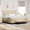 vidaXL Boxspringbett mit Matratze Creme 180 x 200 cm Stoff
