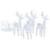 vidaXL Weihnachtsdekoration Rentiere & Schlitten 280x28x55 cm Acryl