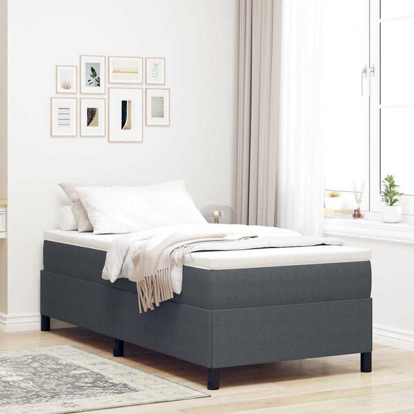 vidaXL Boxspringbett Dunkelgrau 90 x 200 cm Samt