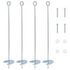 vidaXL Erdanker 4 pcs Silber &Oslash;10 x 60 cm Galvanisiertes Metall