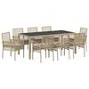 vidaXL Garten Essgruppe 9 stk. Beige Poly-Rattan