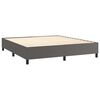 vidaXL Boxspringbett mit Matratze & LED Grau 180x200 cm Kunstleder