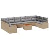 vidaXL Gartensofa-set 11 stk. Beige und Hellgrau Poly-Rattan