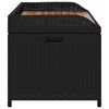 vidaXL Bank mit Stauraum Schwarz 100x50x52 cm Poly Rattan Akazienholz