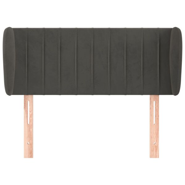 vidaXL Kopfteil mit Ohren Dunkelgrau 103x23x78/88 cm Samt
