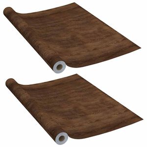vidaXL Selbstklebende T&uuml;rfolien 2 Stk. Dunkle Eiche 210 x 90 cm PVC