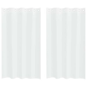 vidaXL Voile-Vorhang 2 stk. Wei&szlig; 175 x 140 cm Polyester