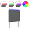 vidaXL LED Kopfteil mit LED-Lichtleisten Dunkelgrau 80 cm Polyester