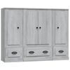 vidaXL Highboards 3 Stk. Grau Sonoma Holzwerkstoff