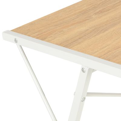vidaXL Schreibtisch mit Regal Weiß und Eiche 116×50×93 cm