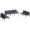 vidaXL Gartensofa-set mit Kissen 7 pcs Schwarz Stahl