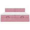 vidaXL Ottoman-Bett mit Matratzen & LEDs Rosa 160x200 cm Samt