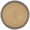 vidaXL Teppich Handgefertigt Jute mit Grauem Rand 180 cm