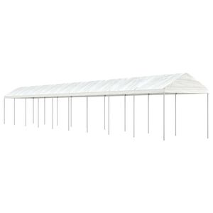 vidaXL Pavillon mit Dach Wei&szlig; 20,07x2,28x2,69 m Polyethylen