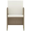 vidaXL 6-tlg. Garten-Essgruppe mit Kissen Beige Poly Rattan