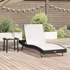 vidaXL Sonnenliege mit Tisch 2 pcs Schwarz und Weiß 40 x 40 x 40.5 cm
