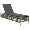 vidaXL Sonnenliegen mit Auflagen 2 Stk. Grau Poly Rattan