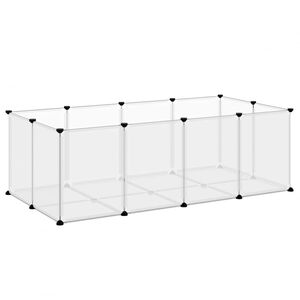 vidaXL Kleintierk&auml;fig Transparent 144x74x46,5 cm PP und Stahl