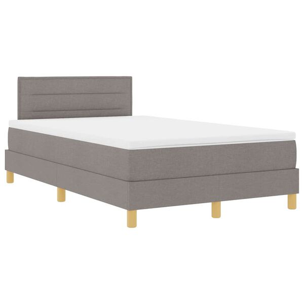 vidaXL Boxspringbett mit Matratze Taupe 120 x 200 cm Stoff