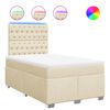 vidaXL Boxspringbett mit Matratze Creme 120x200 cm Stoff