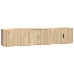 vidaXL 3-tlg. TV-Schrank-Set Sonoma-Eiche Holzwerkstoff