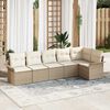 vidaXL Gartensofa-set mit Kissen 6 pcs Beige Poly-Rattan