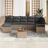 vidaXL Garten-Sofa-Set mit Kissen 8 pcs Grau Poly Rattan
