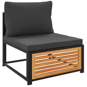 vidaXL Gartensessel ohne Armlehnen mit Kissen Massivholz Akazie