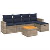 vidaXL 6-teiliges Gartensofa-Set mit Kissen, grau, Polyrattan