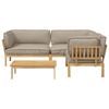 vidaXL Sofa Set mit Kissen Uni 4 pcs Taupe Massivholz Akazie