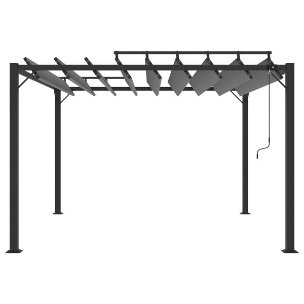 vidaXL Pergola mit Lamellendach 3x3 m Anthrazit Stoff und Aluminium