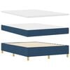 vidaXL Boxspringbett mit Matratze Dunkelgrau 90x190 cm Blau Stoff