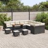 vidaXL Gartensofa-set mit Kissen 14 pcs Schwarz und Creme Poly-Rattan