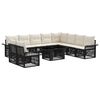 vidaXL Gartensofa-set 11 stk. Schwarz und Cremewei&szlig; Poly-Rattan