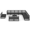 vidaXL 14-tlg. Garten-Lounge-Set Schwarz Massivholz Kiefer
