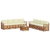 vidaXL Sofagarnituren 9 pcs Natur und Creme Massivholz Akazie