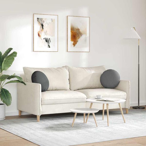 vidaXL Sitzkissen 2 pcs Dunkelgrau Ø40 x 13 cm Stoff