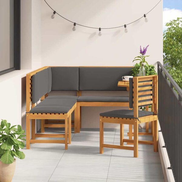 vidaXL Garten Bistro Set 6 pcs Braun Massivholz Akazie