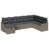 vidaXL Gartensofa-set mit Kissen mit Speicher 8 pcs Grau Poly-Rattan